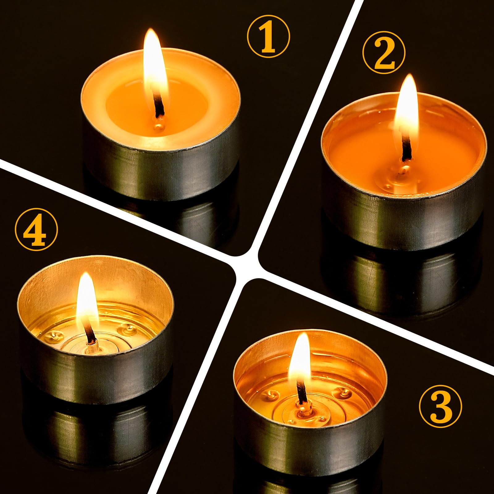 DEYBBY - Velas de té de cera de abeja natural, paquete de 20 velas de cera de abeja hechas a mano en taza de aluminio, ideal para decoración del hogar