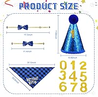 Vista 30 de Weewooday Suministros para fiesta de cumpleaños para perros, cumpleaños de niños y niñas, bandana triangular, bufanda triangular, sombrero