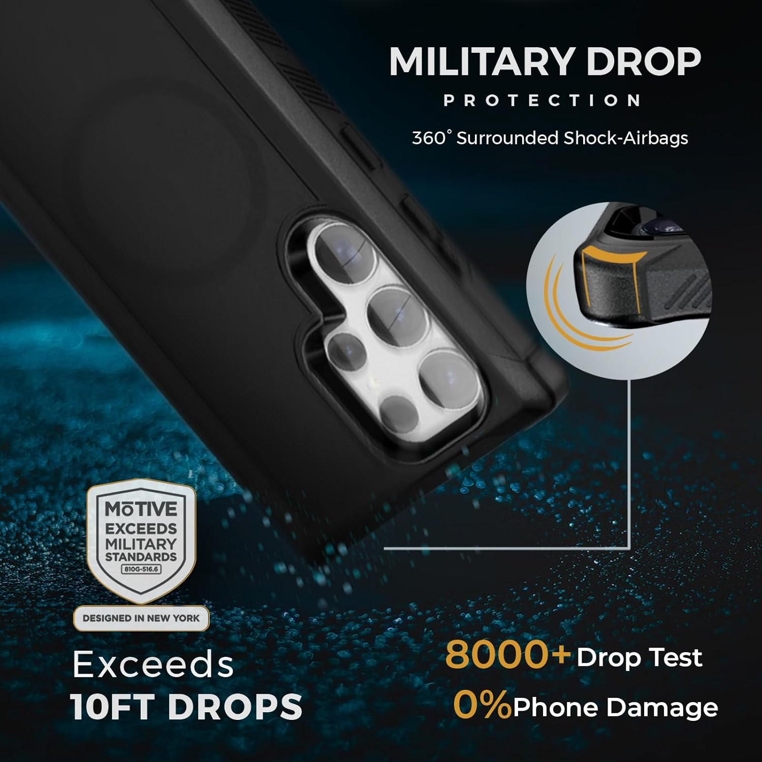 MOTIVE Designed for Samsung Galaxy S23 Ultra Case with Belt Clip, Military Grade Quad-Layer Rugged Phone Case - Black, Heavy Duty s23 Ultra Protective Case 6.8" | Black - Image 6