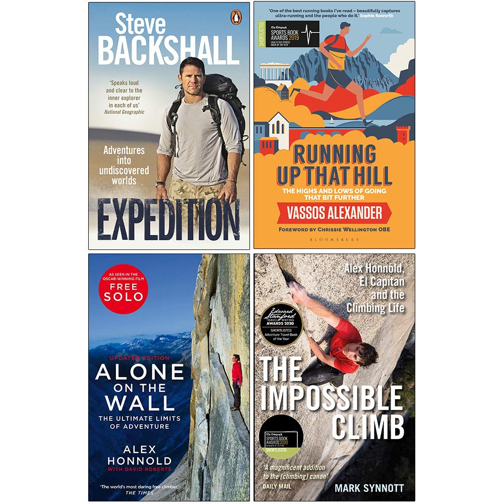 BBC Books/Bloomsbury Sport/Pan/Allen & Unwin Expedition, Running Up That Hill, Alone On The Wall, The Impossible Climb 4 Books Collection Set