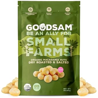 GoodSAM Organic Roasted & Salted Macadamia Nuts, Sea Salt, 1.5 lb 24 oz