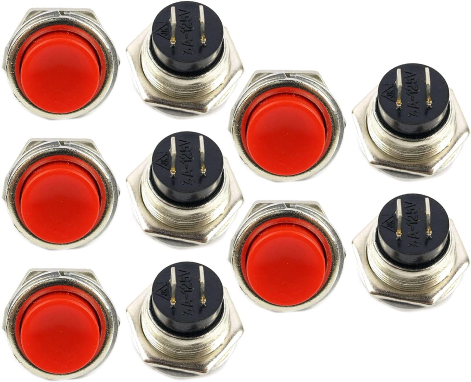 Tesi DITO Snap-in 24mm Momentary Arcade Push Button – Guitar Kill Switch (Red)