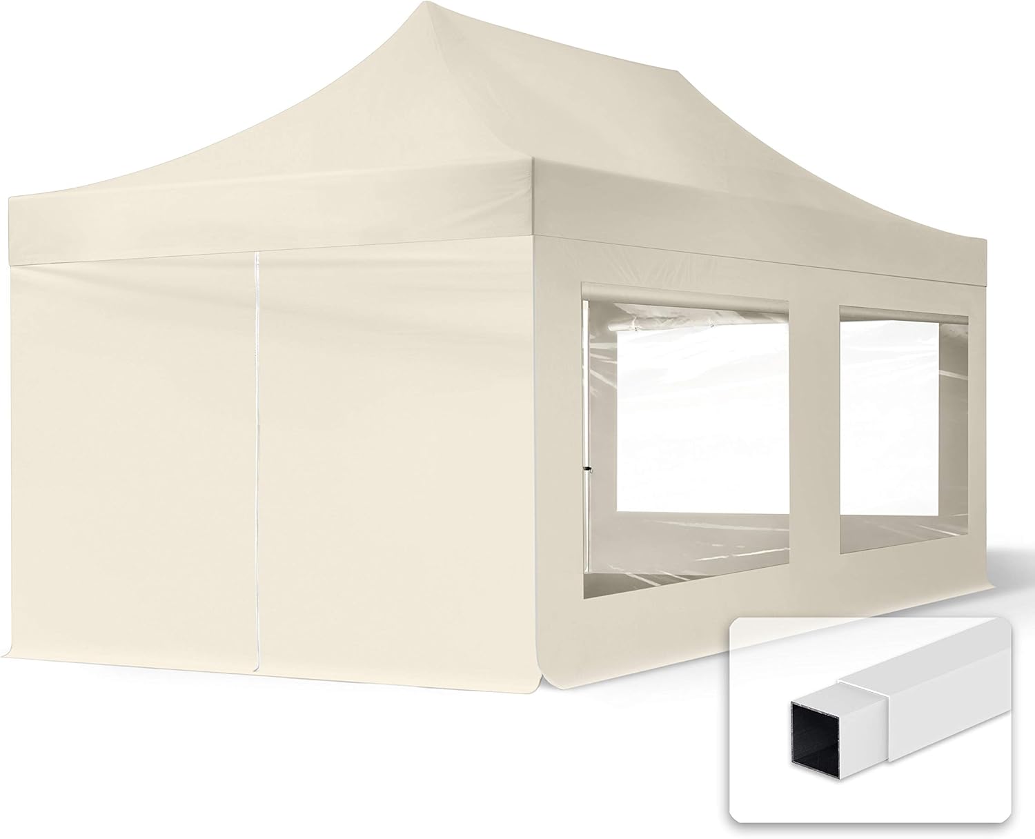 TOOLPORT 3x6 m Pop up Gazebo incl. 4 side panels with steel frame for