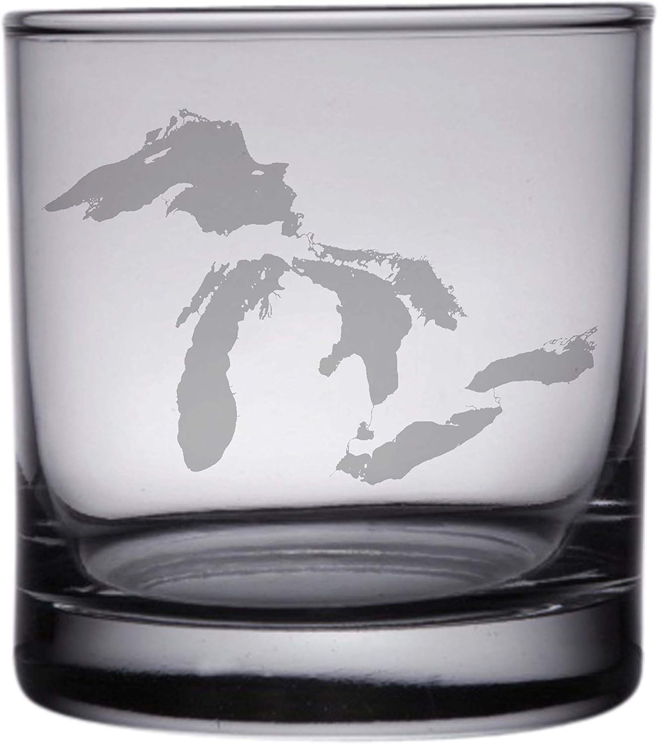 Great Lakes Map - Stemless Wine Glasses Set of 2