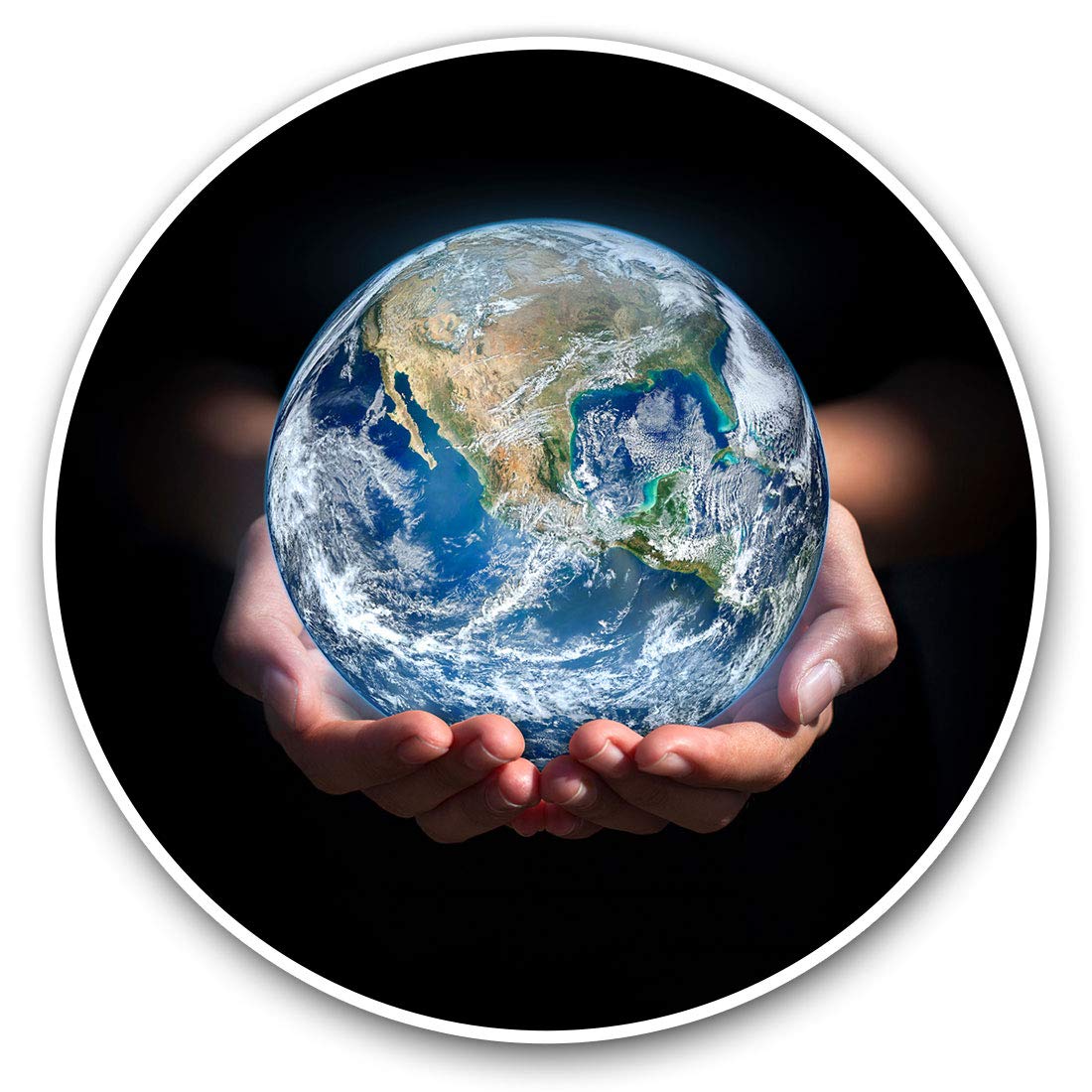 Destination Vinyl Ltd Save The Earth Planet Environment 21656 Vinyl Stickers (Set Of 2) 15Cm - Save The Earth Planet Environment Laptop Tablet Luggage Scrapbook #21656