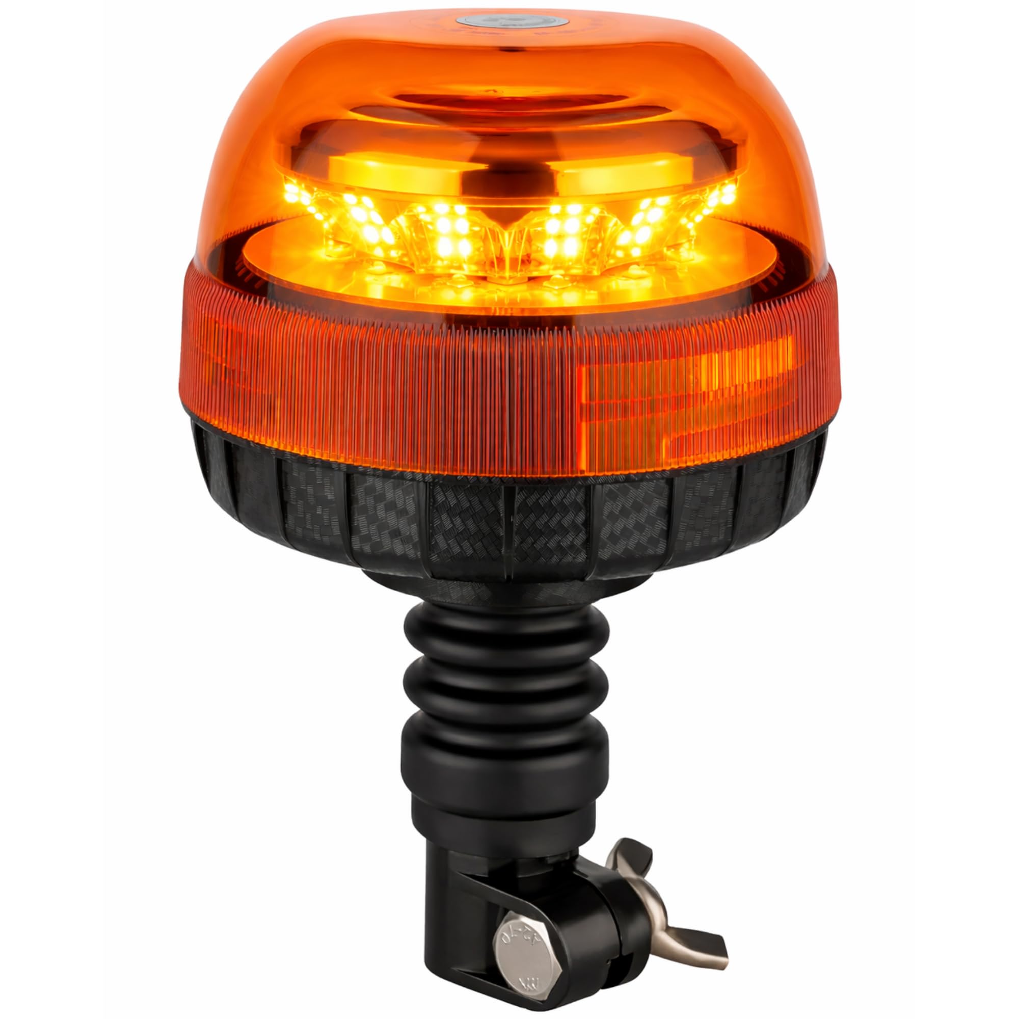 LED Rundumleuchte 12V 24V ECE R65 R10 E4 – 24W Warnleuchte mit Gummifuß – 2 Blitzmodi – IP65 wasserdicht – Rundumkennleuchte für Traktor LKW Anhänger 125x200mm