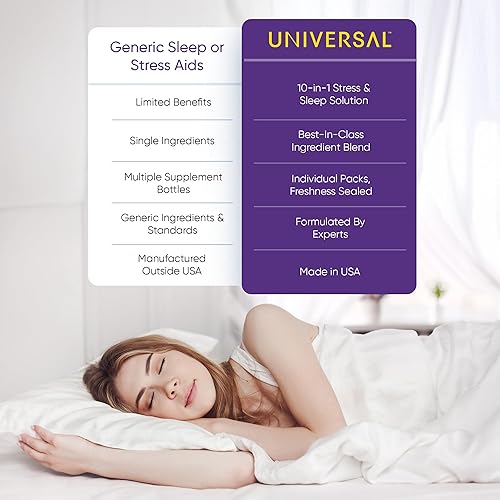 Miniatura 6 de Suplemento para aliviar el estrés y el sueño, ayuda natural para dormir 10 en 1 para adultos, multivitamínico diario con magnesio, melatonina,