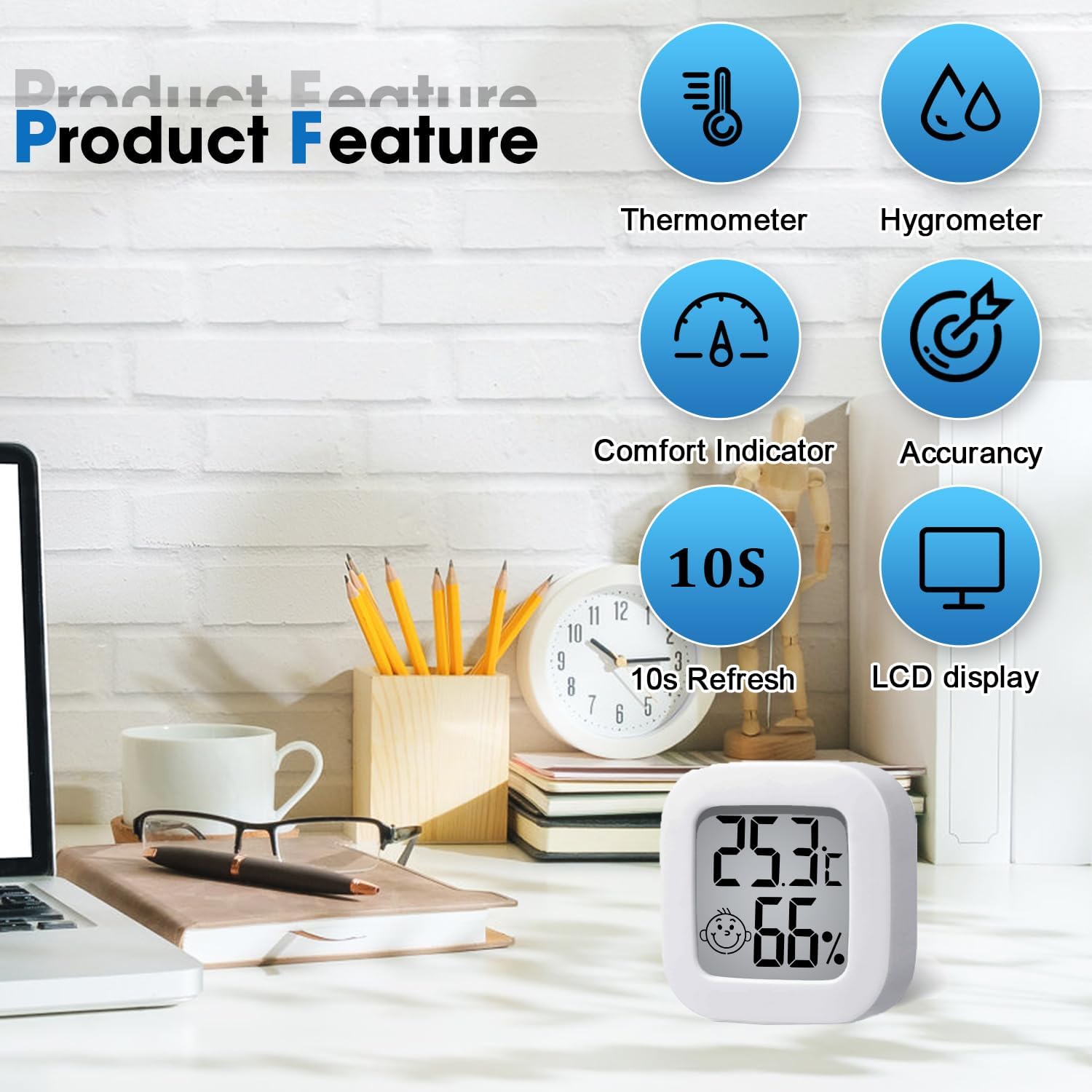 PAIRIER 4 pièces Thermomètre Hygromètre Intérieur LCD Mini