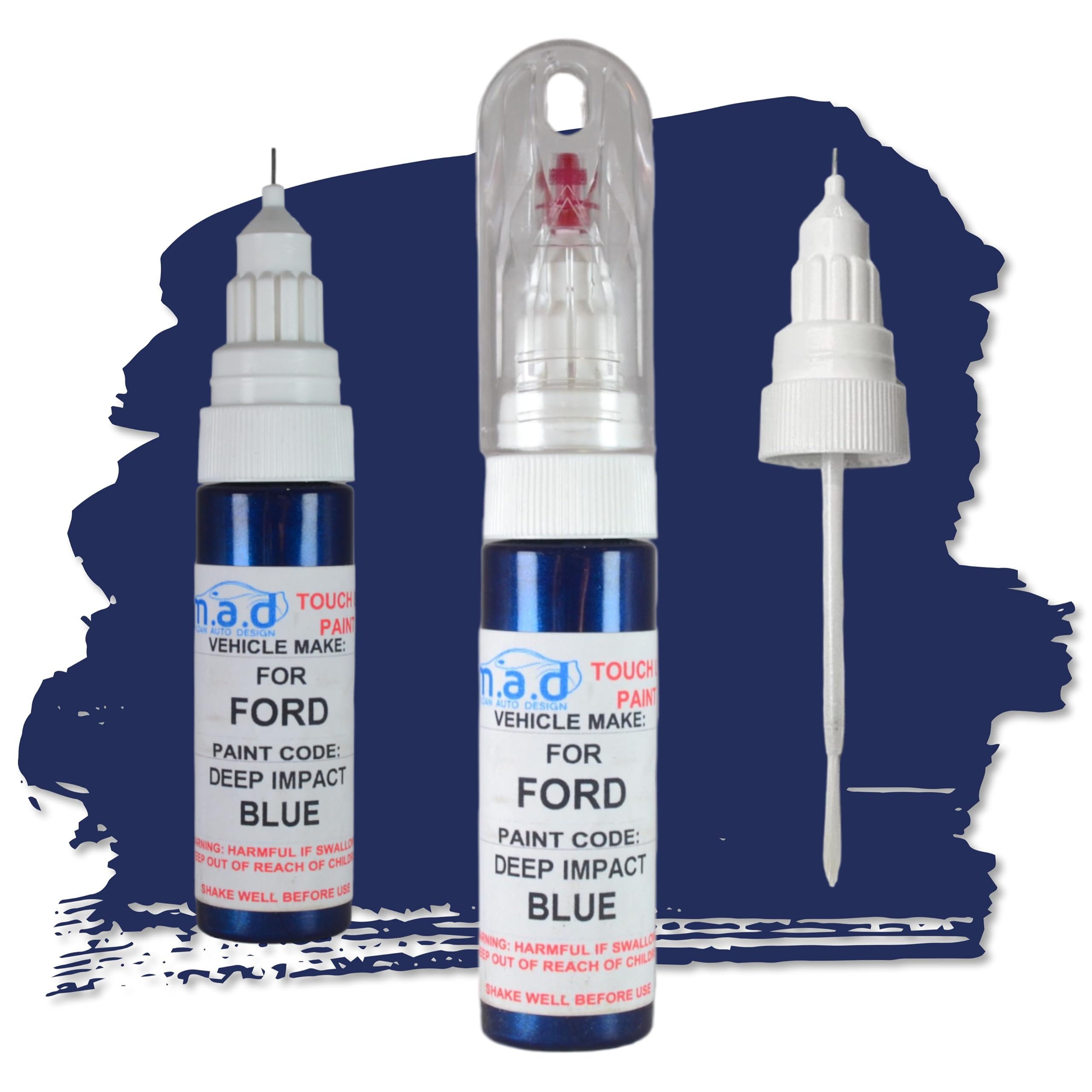 M.a.d Myldan Auto Design Paint Only M.a.d Ford Deep Impact Blue Paint Touch Up Kit Scratch Repair Fiesta Focus (20 Milliliters, )