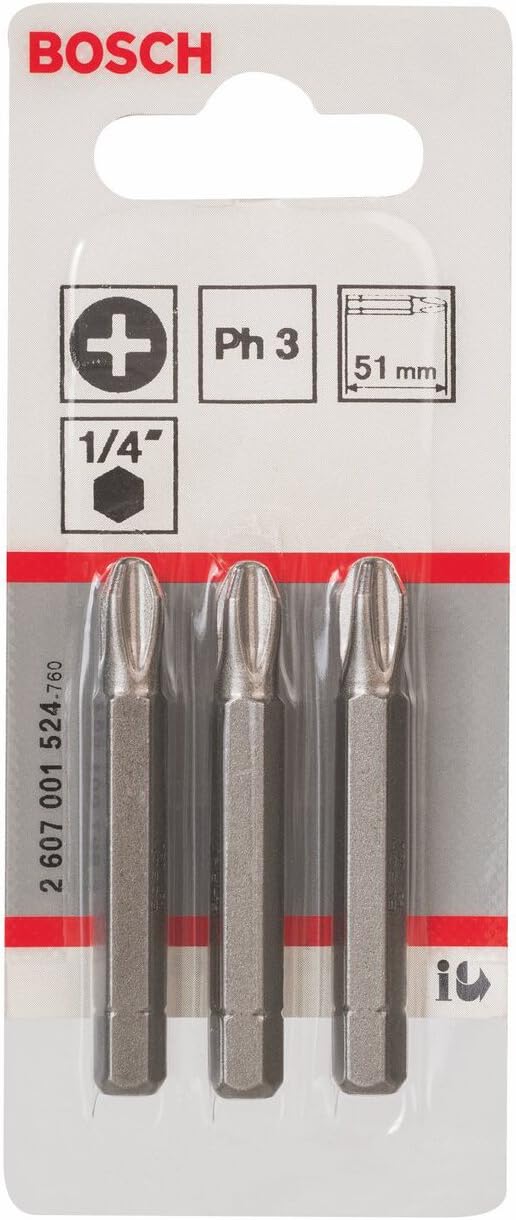 Bosch 2607001524 51 mm Extra Hard Screwdriver Bit, Blue, PH3 - Image 3