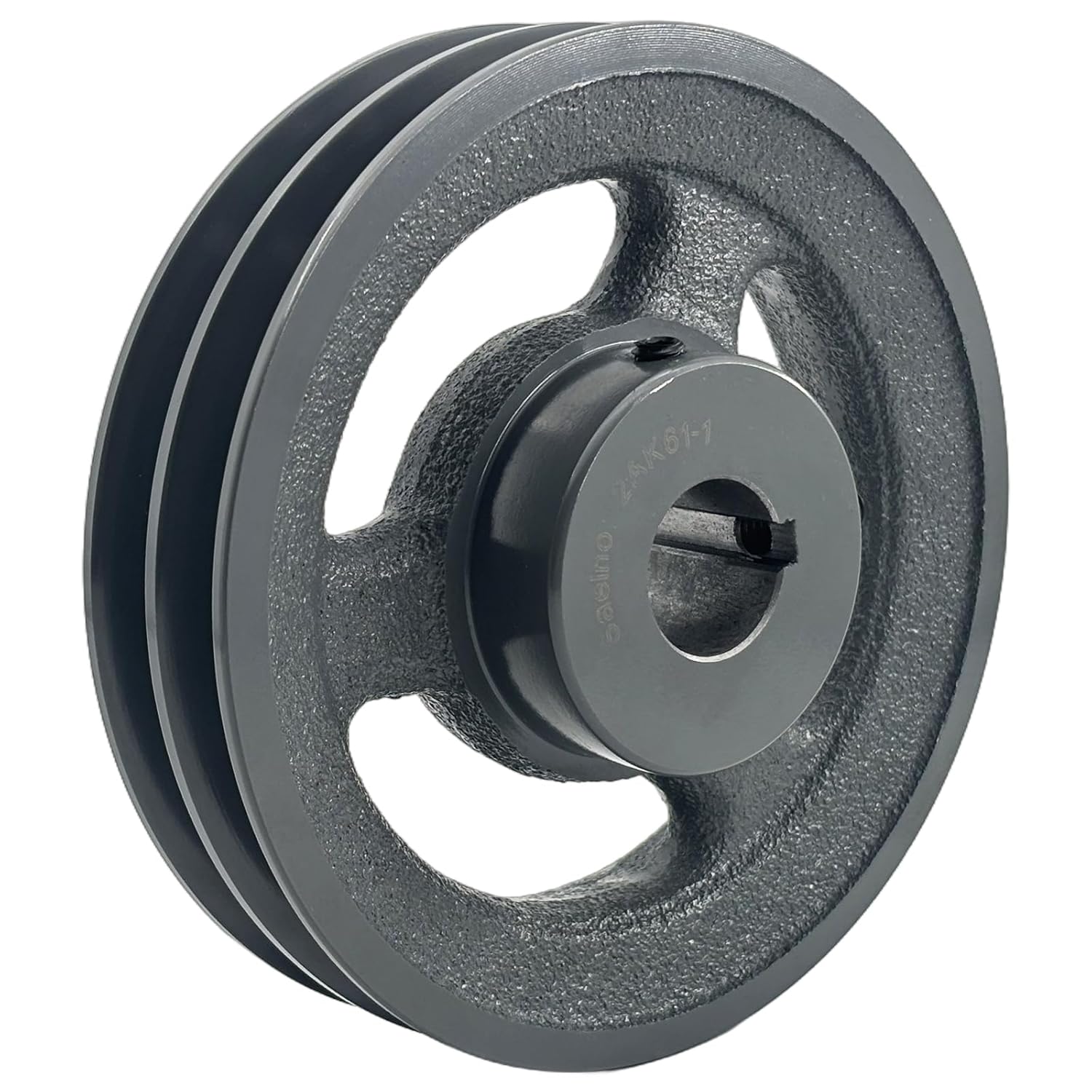 2AK61-1 Double Groove Pulley,v Belt Pulley 1 inch bore 5.95" OD,Motor Pulley Cast Iron for A AX 3L 4L V-Belts,2AK611 Pulley