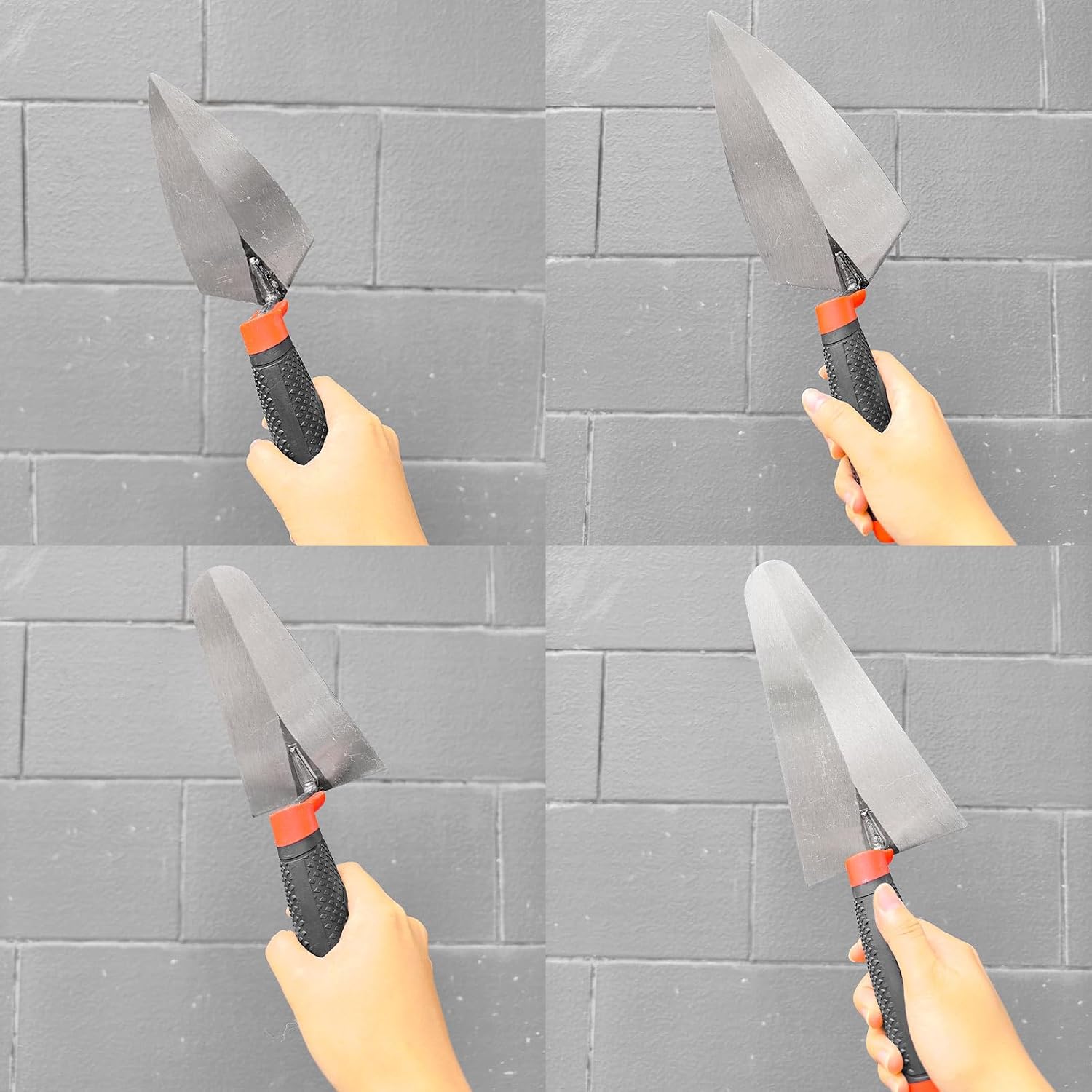 4 Pcs Bricklaying Knife Tool Set, 6-inch 9-inch Pointing Trowel | Carbon Steel Masonry Trowel Hand Tool Kit for Brickwork, Concrete, Cement, Plaster, Tile Construction Projects