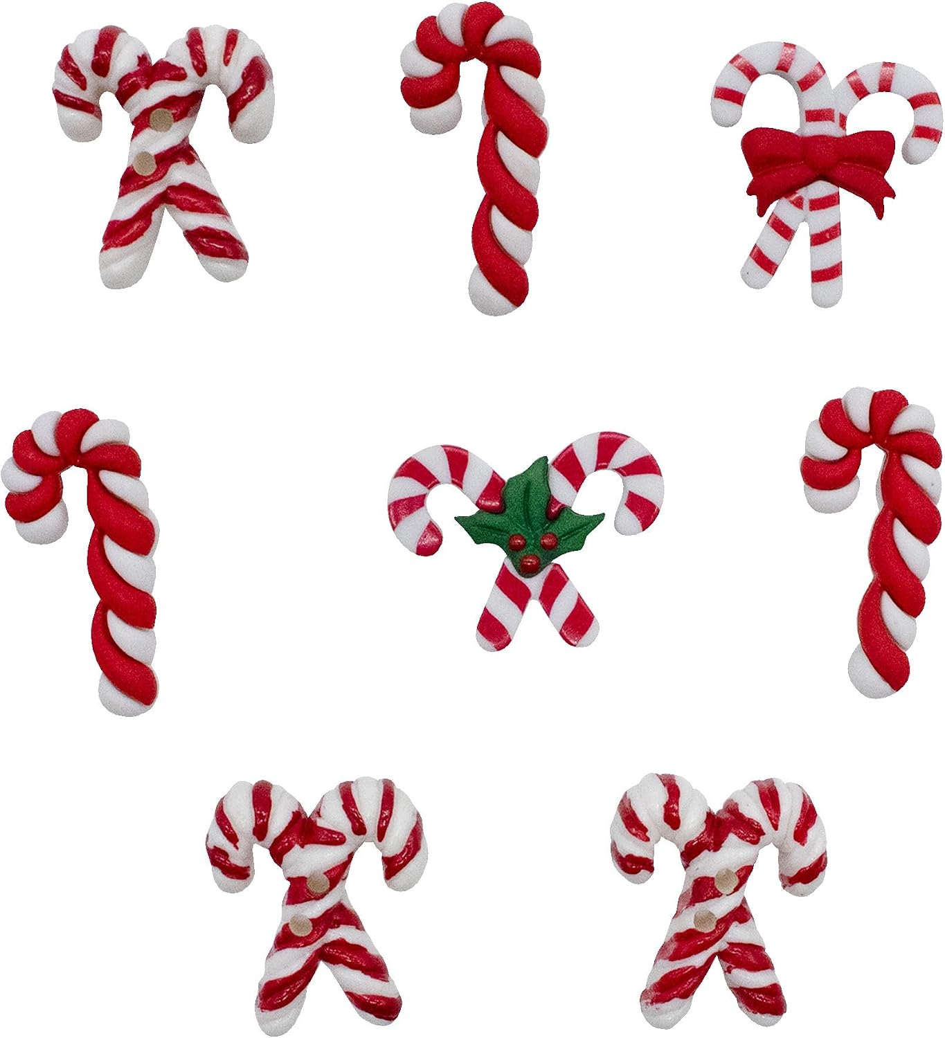 Buttons Galore 50+ Assorted Christmas Buttons for Sewing & Crafts - Set of 6 Button Packs - Candy Canes, Santa, Lights & More