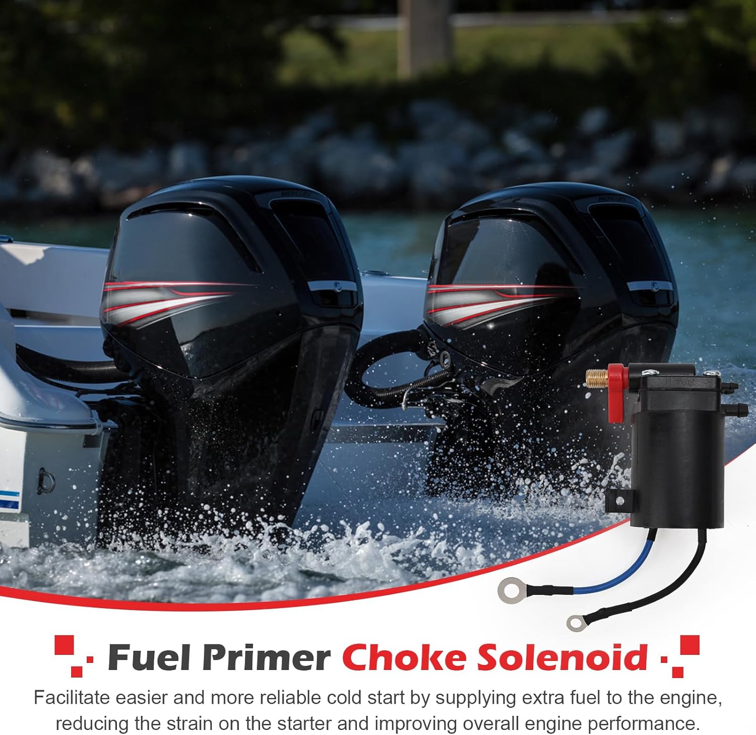 5007356 Fuel Primer Choke Solenoid for OMC Johnson Evinrude Replace# 5007356 5828665 397909 (5007356, 1PCS)