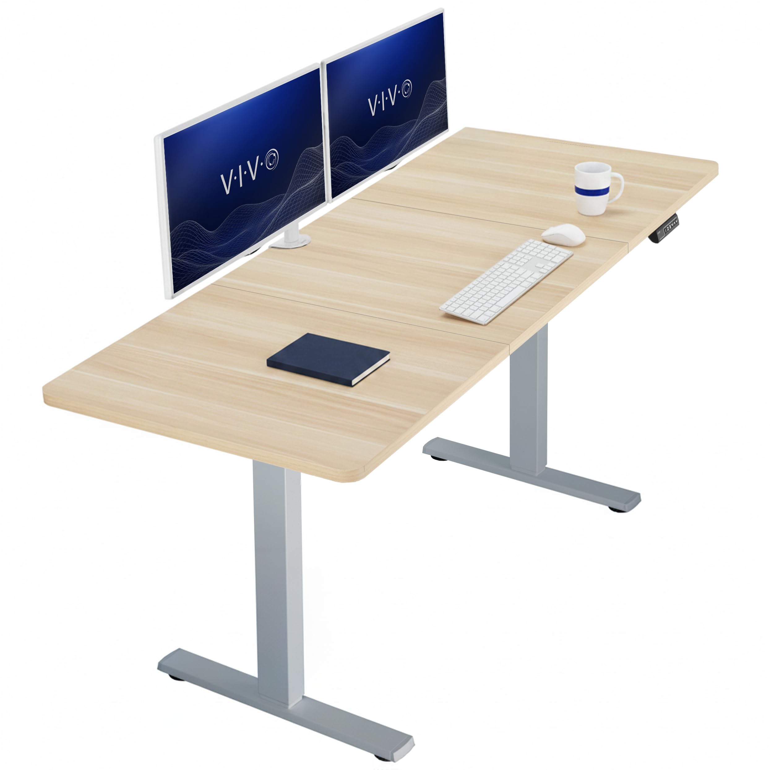 VIVO Electric 71 x 30 in Standing Desk with memory height adjustment and light wood top | Mubboo