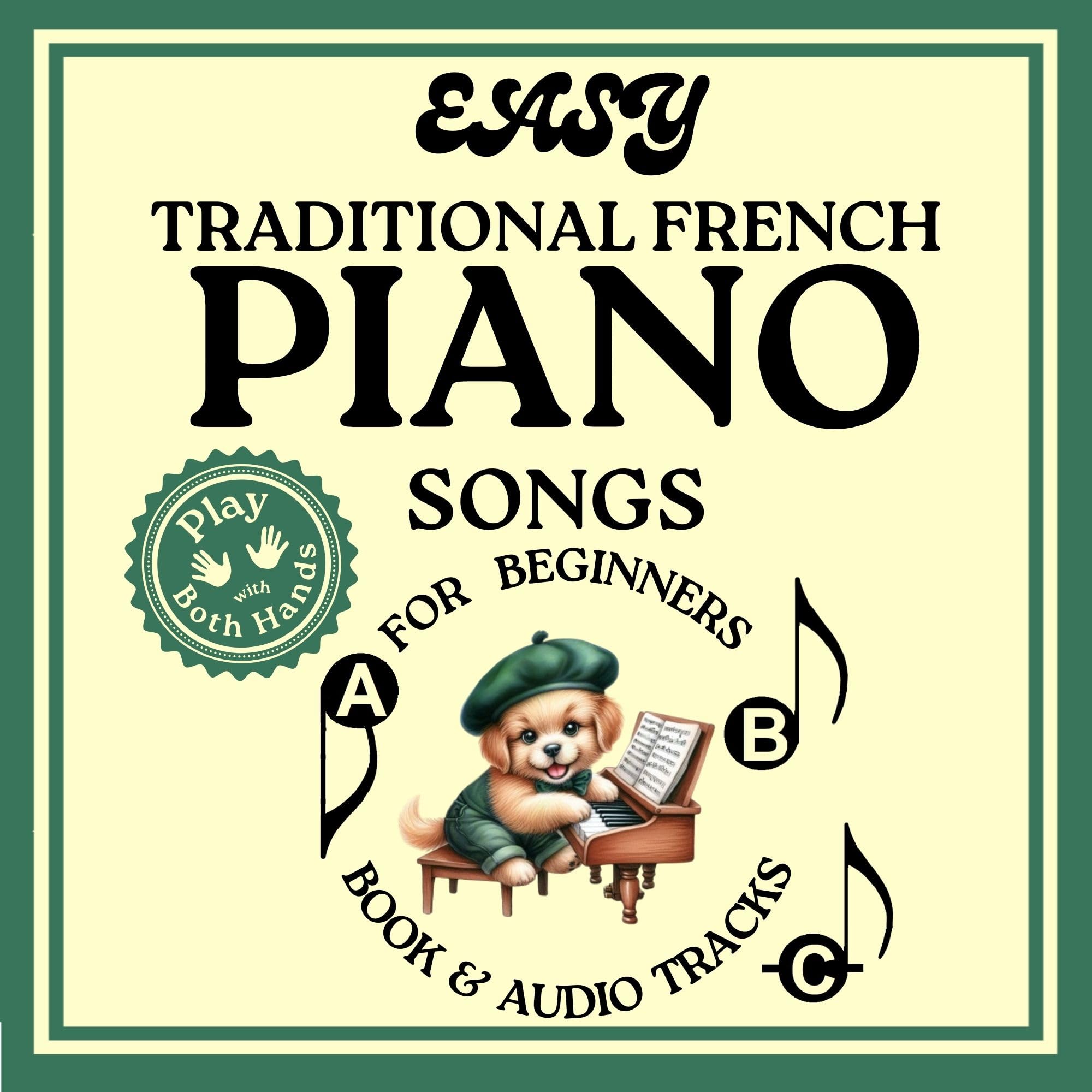 Piano partitions débutant morceaux faciles deux mains grand format livre avec pistes audio
