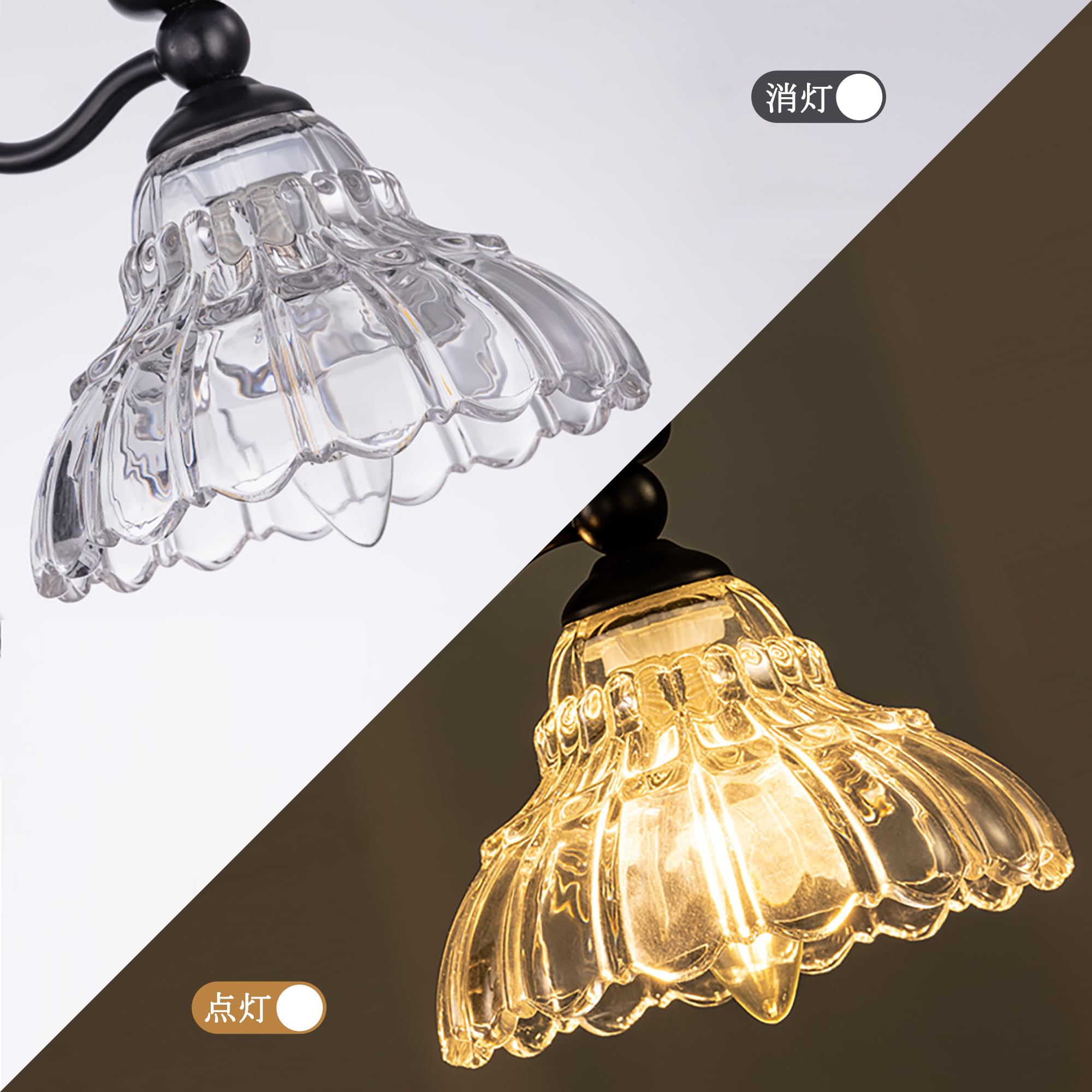 Amazon.co.jp : Chende ペンダントライト 北欧 花型 クリアガラス