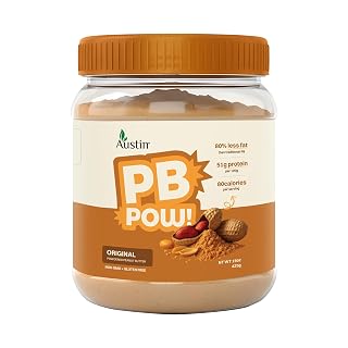 PBPow Original Peanut Butter Powder | Gluten Free, No Artificial Flavour, No GMO | 80% Less Fat | Healthy Snacking For Kids, After Gym, Breakfast| 216g Protein in 425g, Pack Of 1