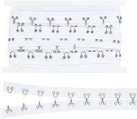 Vista 1 de FINGERINSPIRE Cinta de algodón de 3 yardas x 1.6 pulgadas con gancho y ojal, espacio de 1.2 pulgadas/1.2 in, ribete blanco con gancho, cordón