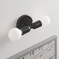 Vista 2 de BRIGHTTIA Luna Duo - Aplique de pared de 2 luces, accesorio moderno de mediados de siglo para pared y techo, lámpara Edison minimalista para pasillo
