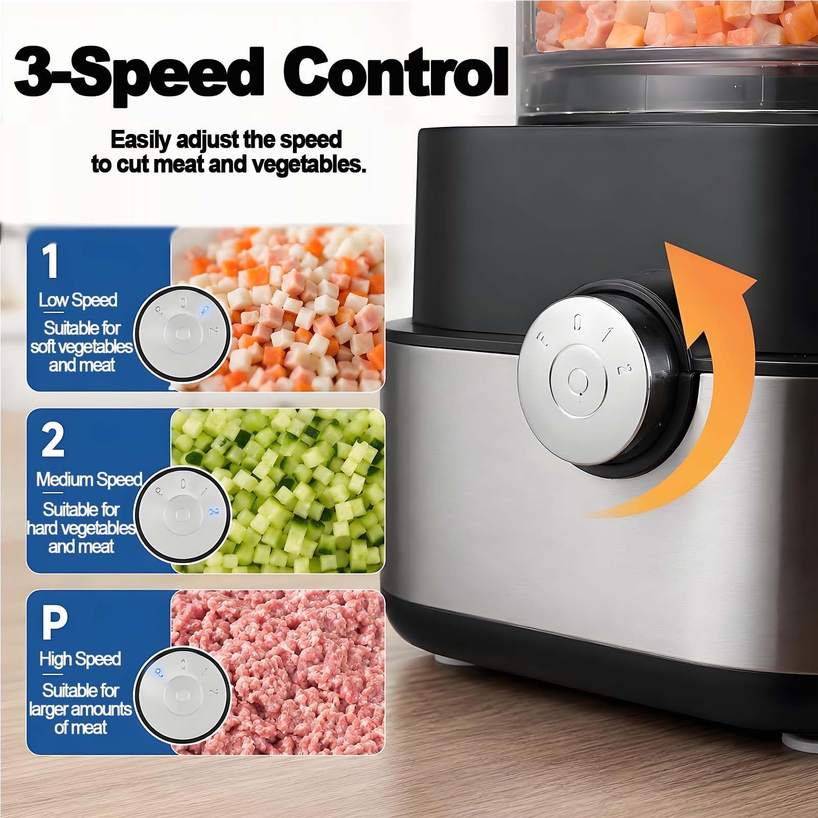 Cortadora Verduras Profesional 5 En 1 Motor 600w Componentes Lavables