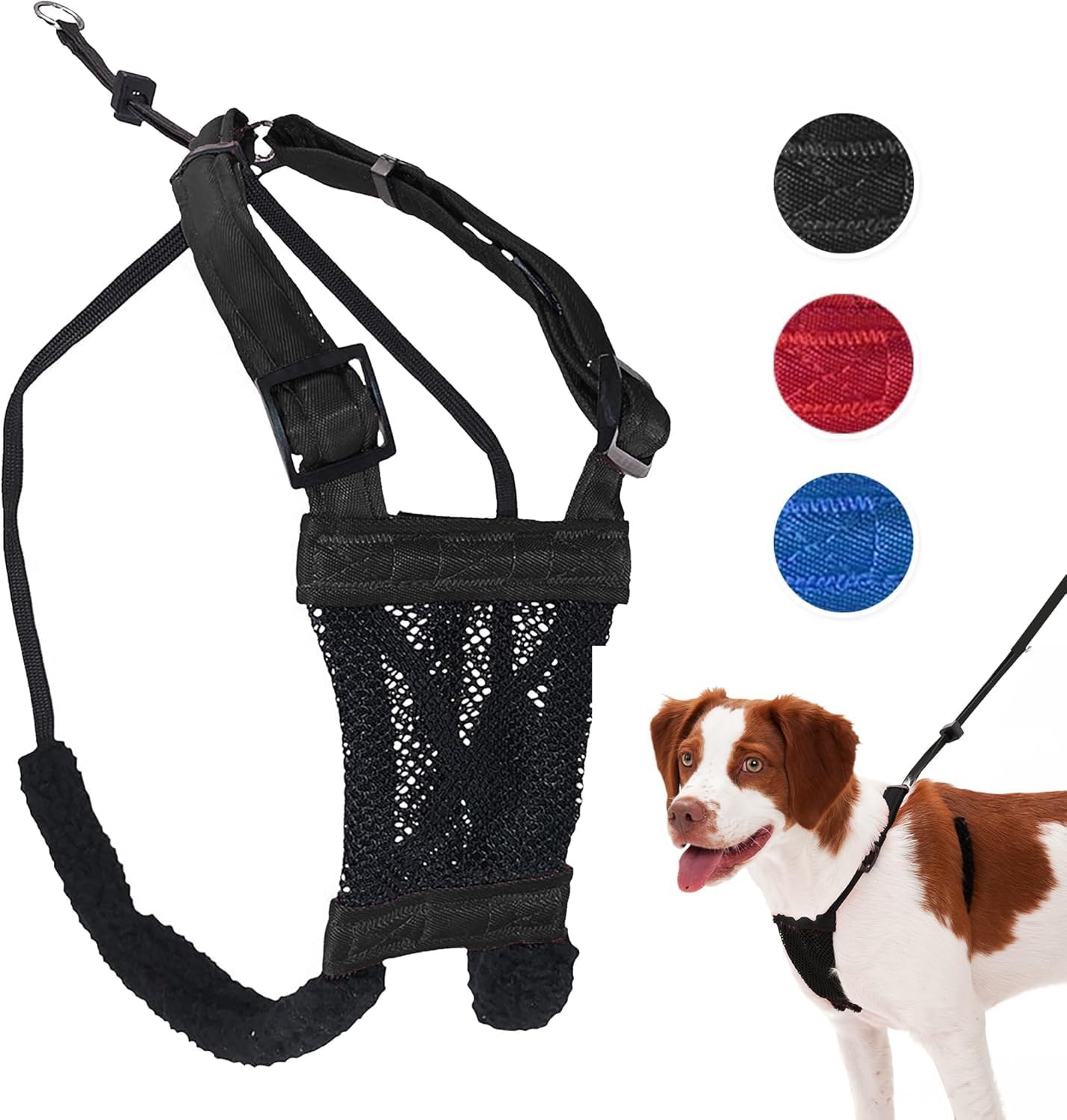 Sporn No Pull Dog Harness Medium Sized Dog, Black Mesh Dog Harness, Durable Nylon Anti Pull Dog Harness Medium Size Dog, Breathable & Easy Medium Dog Harness, Provides to Medium Breeds
