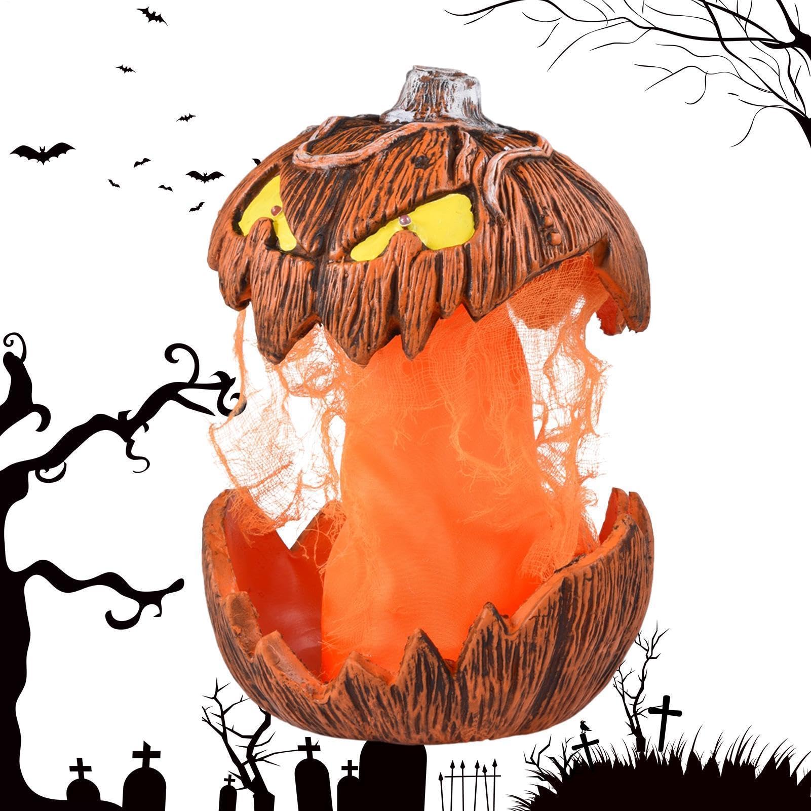 Świecąca Dynia Halloweenowa Straszna Figurka Oświetleniowa Dekoracyjna | Straszne Lampiony Dyniowe przeznaczone do jesiennych dekoracji drzwi, trawnika, sypialni i