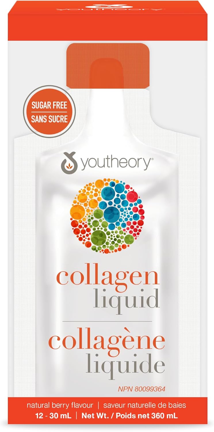Youtheory Collagen Liquid Natural Berry Flavour, 12 Single Serving Packets, Hydrolyzed Collagen. Supports Hair, Skin, and Nails. Helps Reduce Fine Lines and Eye Wrinkles in 28 Days Youtheory Collagen Liquid Natural Berry Flavour, 12 Single Serving Packets, Hydrolyzed Collagen. Supports Hair, Skin, and Nails. Helps Reduce Fine Lines and Eye Wrinkles in 28 Days