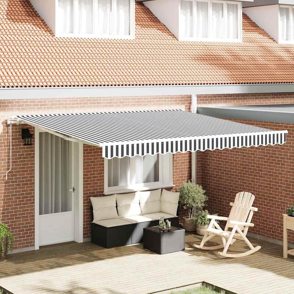 Tenda da sole, 400 x 300 cm, antracite e bianco, automatica e manuale