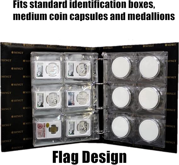 6-Pocket Coin Pages & Sleeves, Standard 9-Hole Coin Collecting Supplies (6 pockets x 10 sheets)