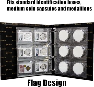 6-Pocket Coin Pages & Sleeves, Standard 9-Hole Coin Collecting Supplies (6 pockets x 10 sheets)