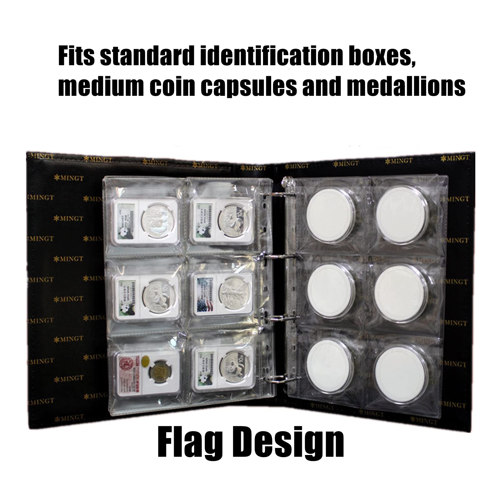 MUROAD 6-Pocket Coin Pages & Sleeves, Standard 9-Hole Coin Collecting Supplies (6 pockets x 10 sheets), Transparent, Medium - Image 4