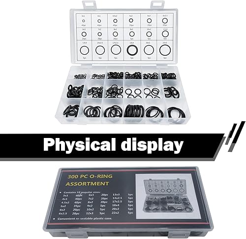 Miniatura 6 de Kit surtido de 300 juntas tóricas automotrices, anillo de puerto de compresor de aire acondicionado resistente a altas temperaturas, accesorios