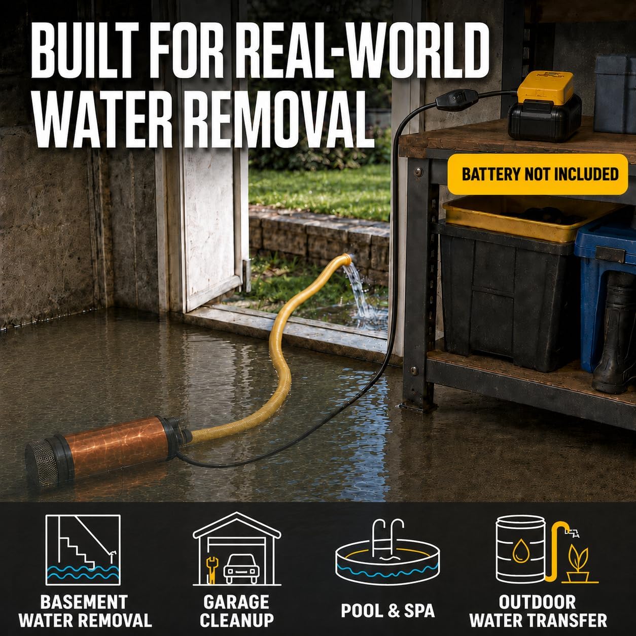 Transfer Pump Compatible with Dewalt Battery(TOOL ONLY) image 4