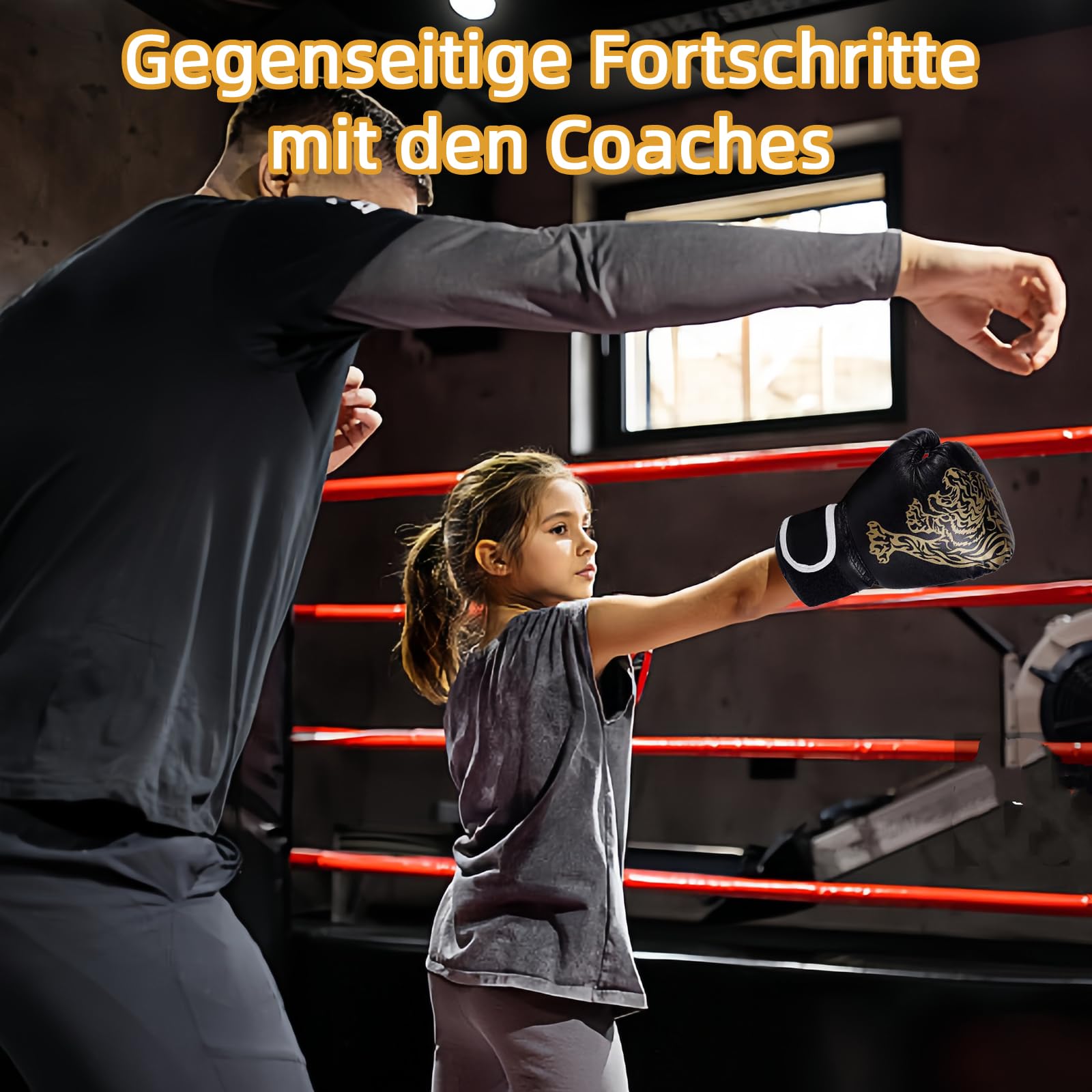 Guanti da boxe per bambini, guanti da boxe da 6 oz, guanti da boxe per bambini, 6 anni-12 anni, per scatole e giocattoli