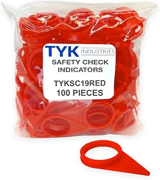 TYK Industries 19mm Red Loose Wheel Lug Nut Safety Check Indicators 100 Pack - Commercial Truck Wheel Nut Pre-Trip Safety Inspection Tool