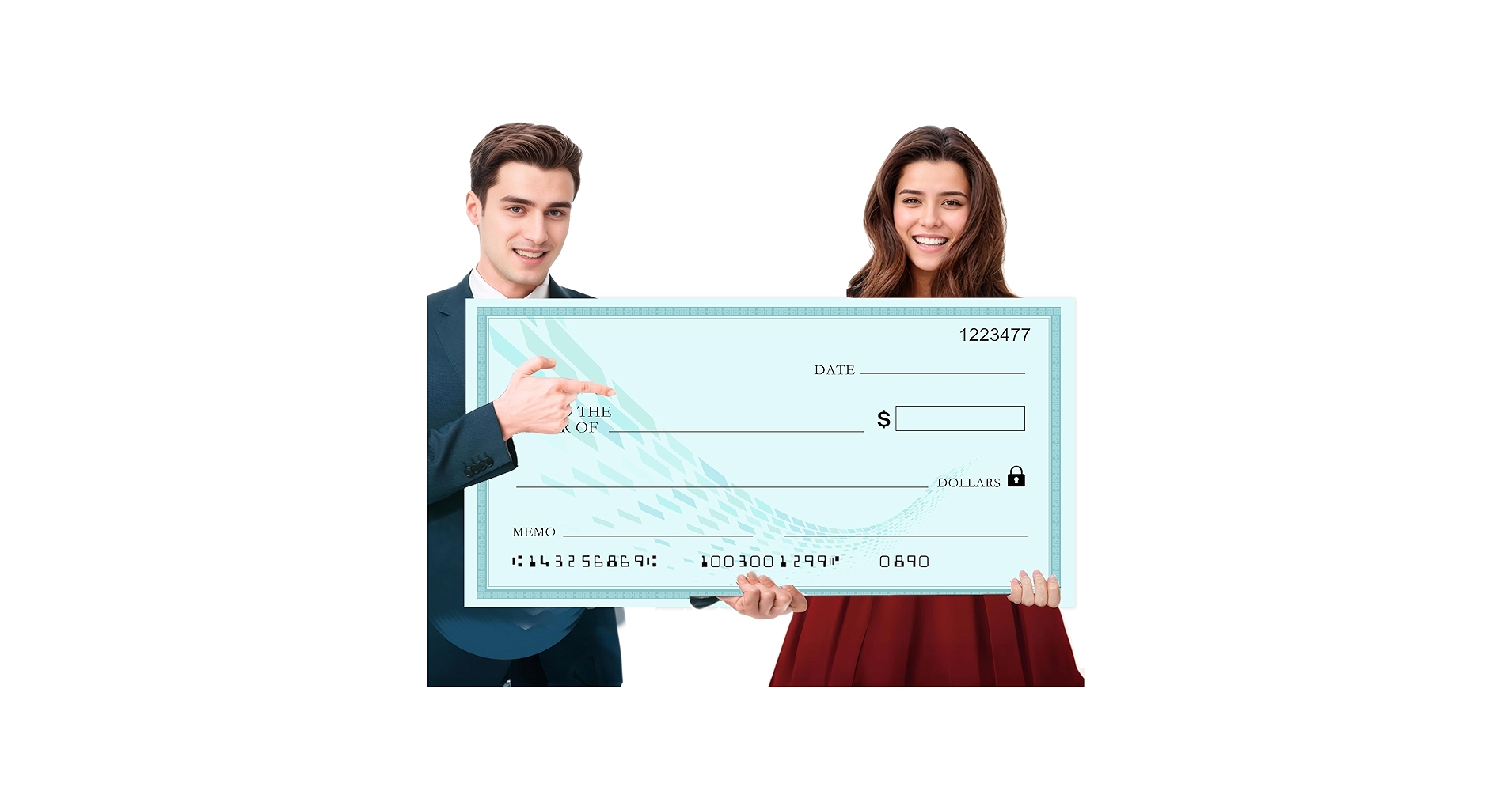 5 Pack Giant Check For Presentations, Awards, Prizes, Fundraisers, Donations, Endowments (30 X