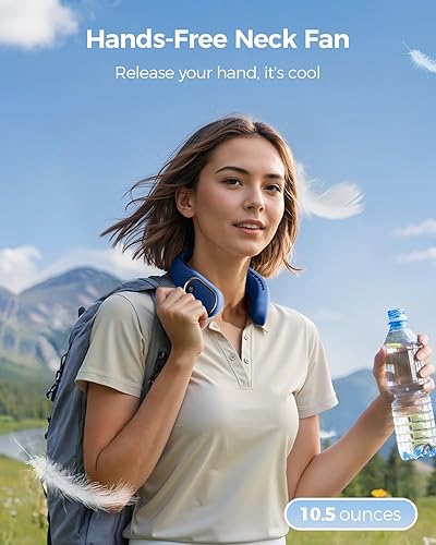 Miniatura 7 de Ventilador de cuello portátil, ventilador personal manos libres, ventilador sin aspas recargable con batería de 5000 mAh, pantalla digital, 4