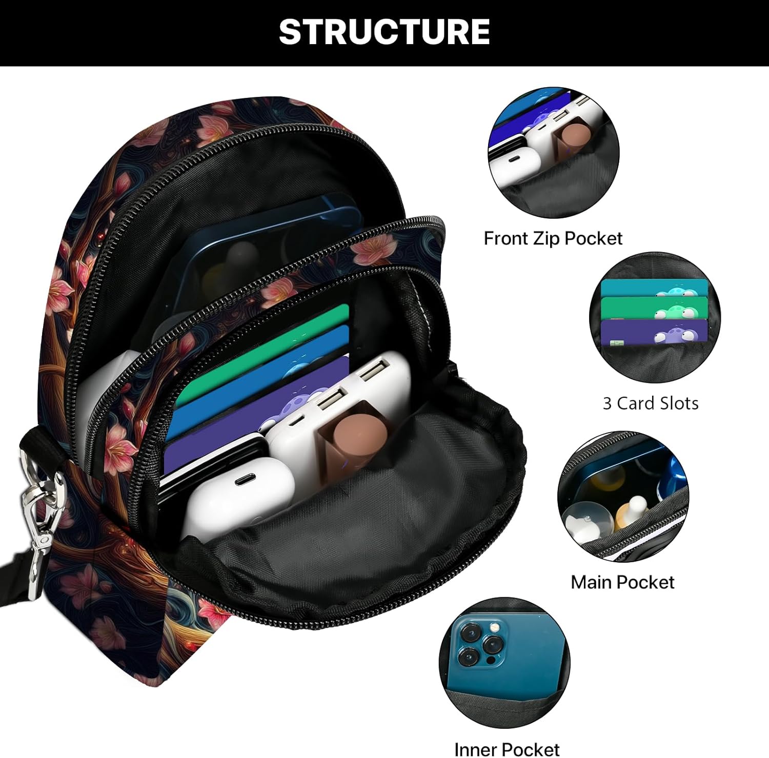 Crossbody Bags for Women Cell Phone Crossbody Bag Casual Over Shoulder Handbag Purse Lightweight with Adjustable Strap - Image 5