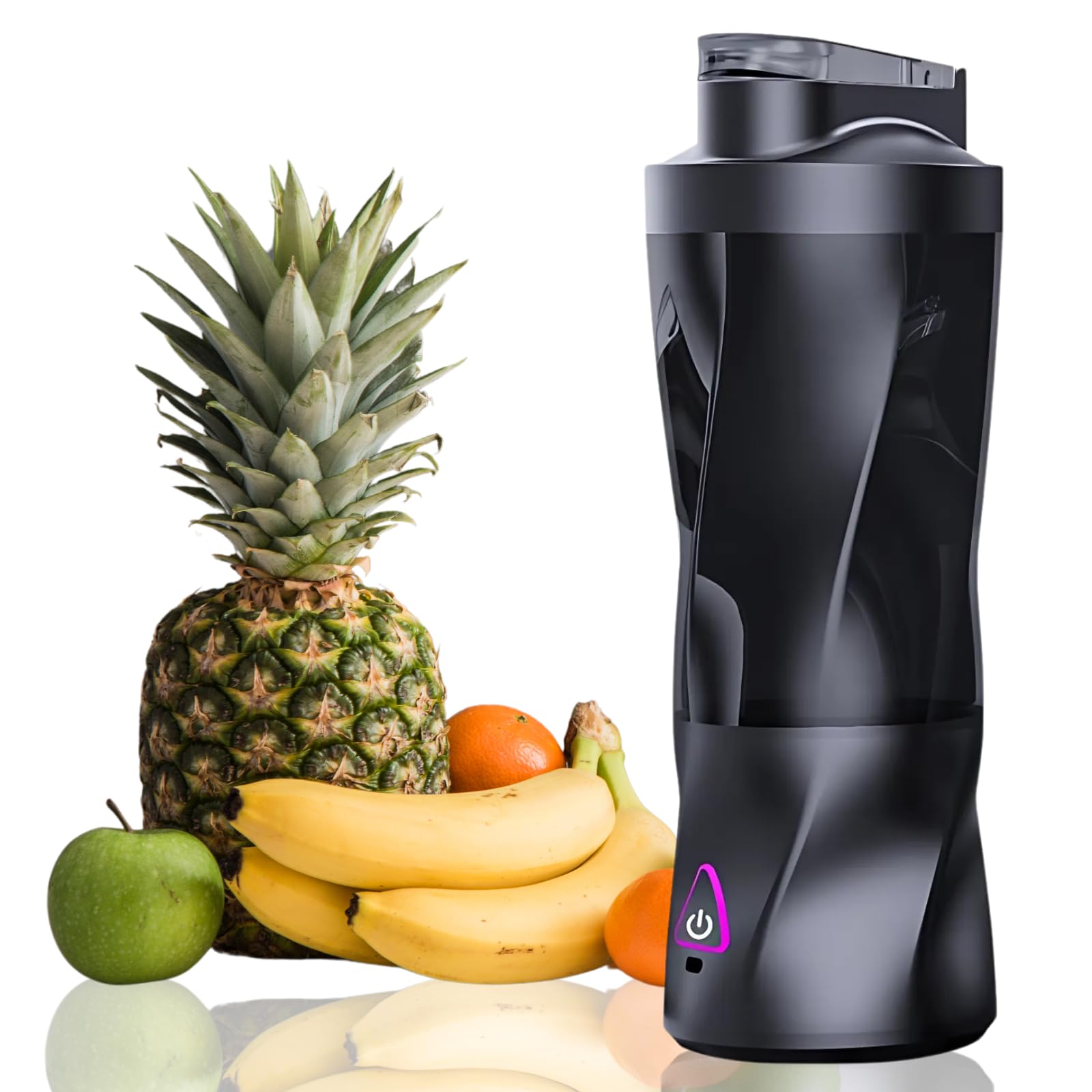 Boxonly Portable Juicer Blender, USB Rechargeable Smoothie Maker with 6 Upgraded Blades and 6000mAh Battery, 700ml/24oz Capacity, Ideal for Smoothies, Protein Shakes, Travel and Office (Black)