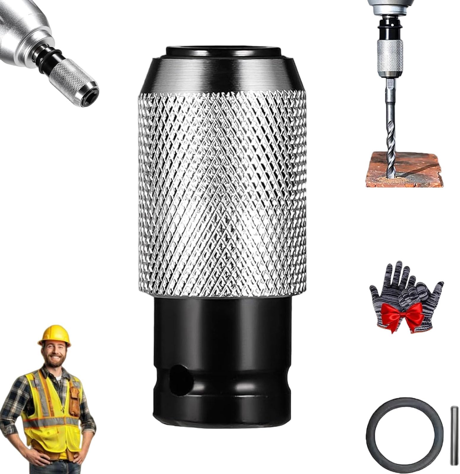 Rotary Hammer Adapter with Impact Drill Bits Set, Electric Hammer to Drills Converter, Electrics Drill Wrench to Electric sHammers Conversion Convert Adapter (Adapter)