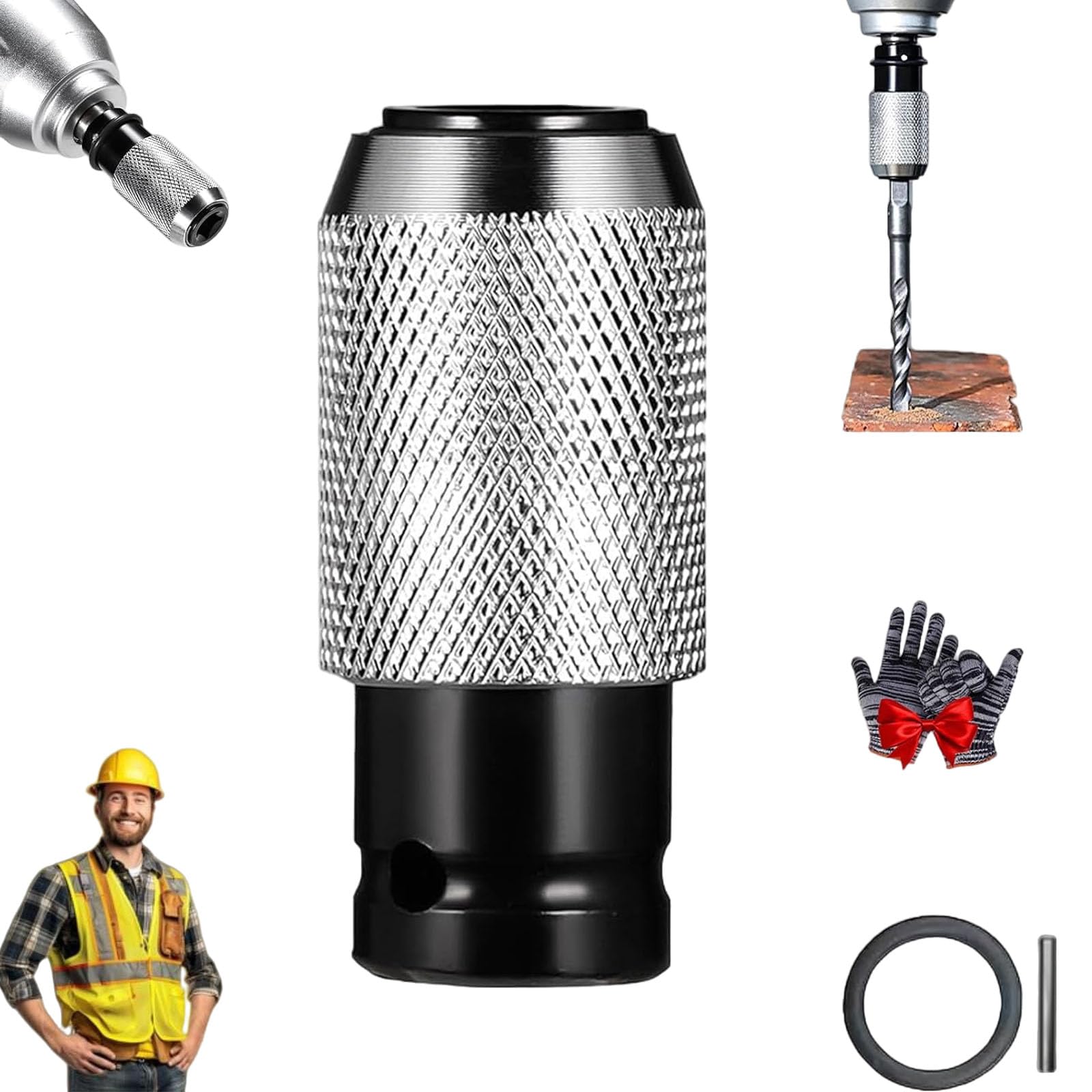 Rotary Hammer Adapter with Impact Drill Bits Set, Electric Hammer to Drills Converter, Electrics Drill Wrench to Electric sHammers Conversion Convert Adapter (Adapter)