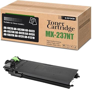 MX-237NT Toner Cartridge Replacement Compatible for Sharp AR-6020 AR-6020D AR-6023N AR-6026 AR-6120 AR-6131N Printer 1Pack Black