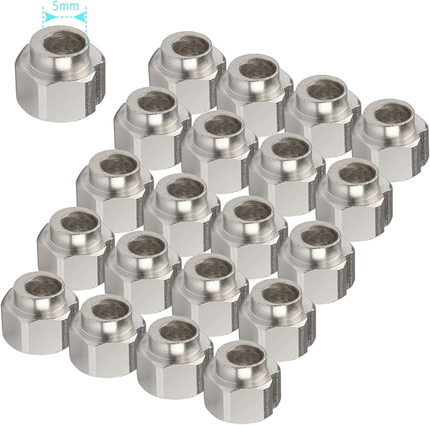 20Pcs 3D Printer Eccentric Nut, Eccentric Spacer Eccentric Nut Ender 3, 5MM Bore Eccentric Spacer Nuts Eccentric Nuts for V Wheel 3D Printer (Bore 5MM Height 8MM)