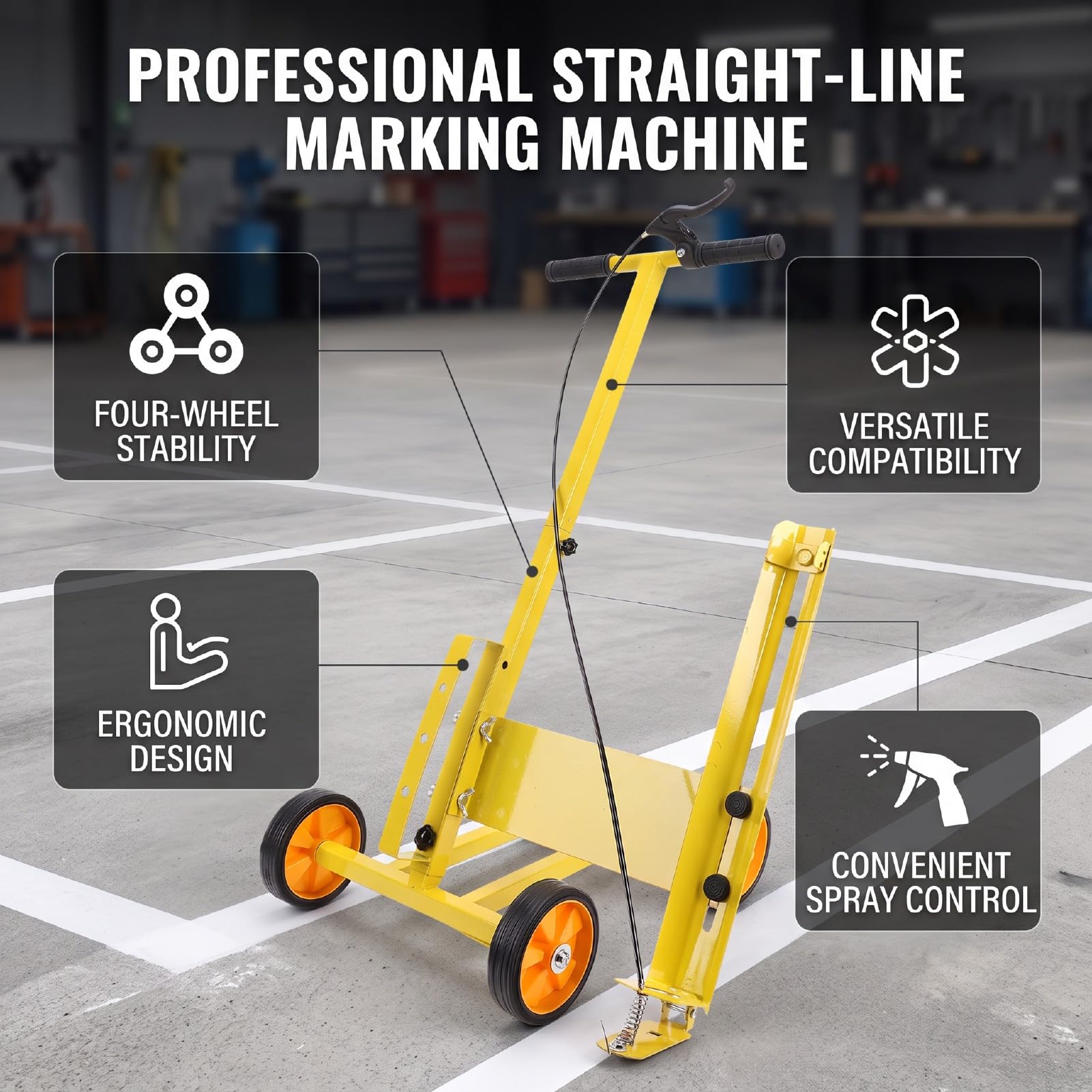Fockety Macchina per Tracciare Linee a 4 Ruote