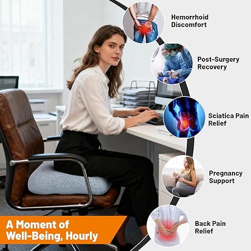 Miniatura 6 de Almohada de dona para tratamiento de llagas de cama, glúteos, cojín para silla de ruedas, almohada de alivio de presión de úlceras por decúbito,