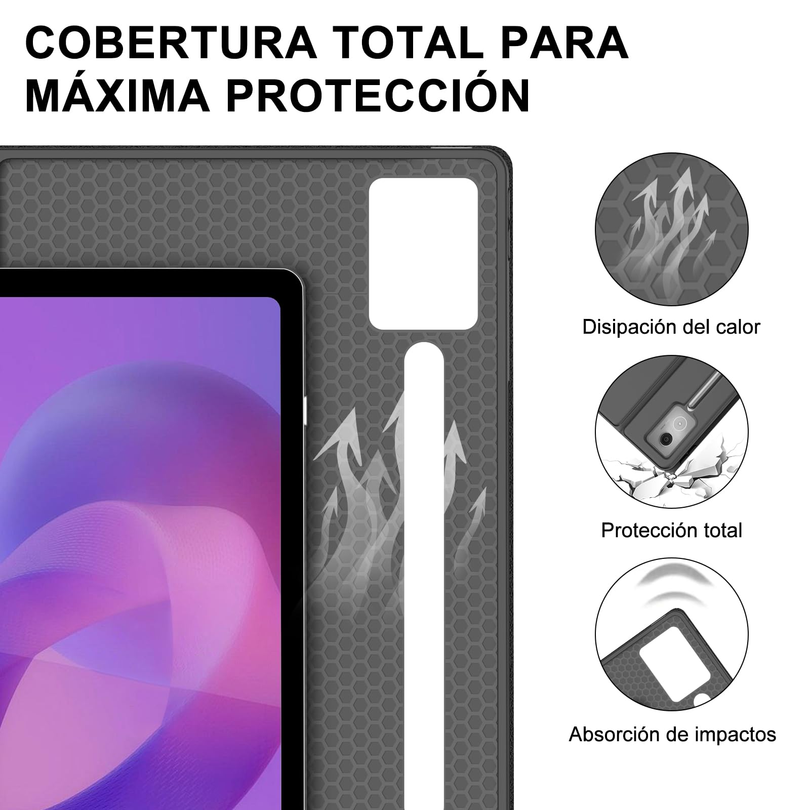 IVEOPPE Teclado para Lenovo Idea Tab Pro 12.7, Funda Teclado Español Bluetooth Magnético Desmontable para Lenovo Idea Tab Pro 12.7 Pulgadas 2025, Negro