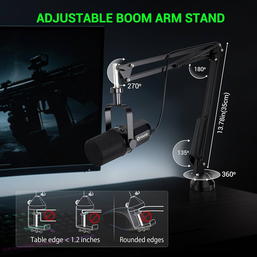 (アーム付き）FDUCE SL40 FDUCE SL40 Vocal Dynamic Podcast Microphone for Podcasting