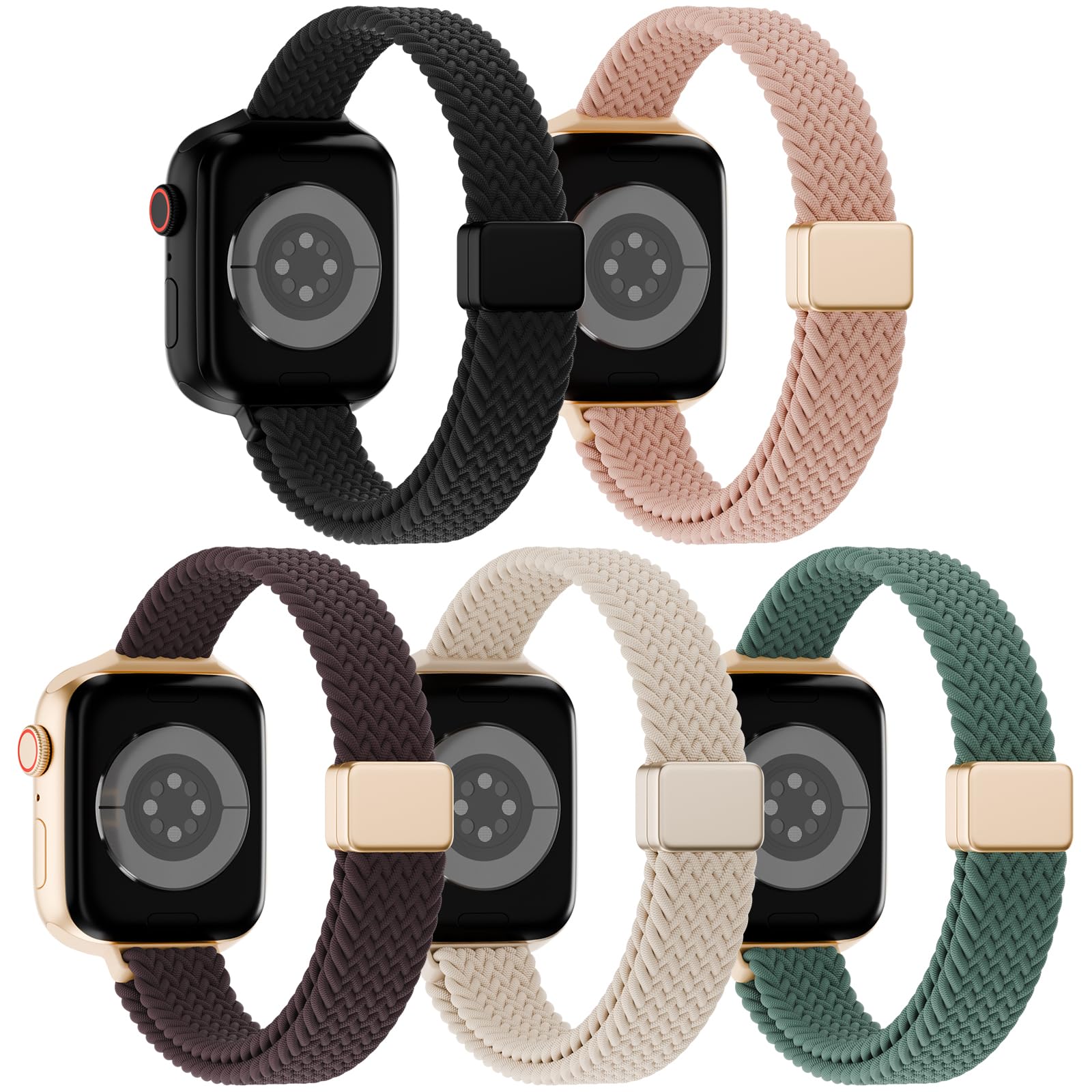 Photo 1 of Slim Stretchy Magnetic Braided Compatible with Apple Watch Bands Women Men