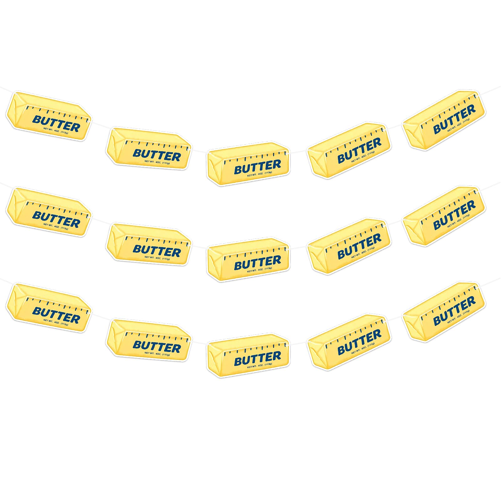 15pcs Butter-Themed Party Banner Decorations, Double-Sided Butter Decor